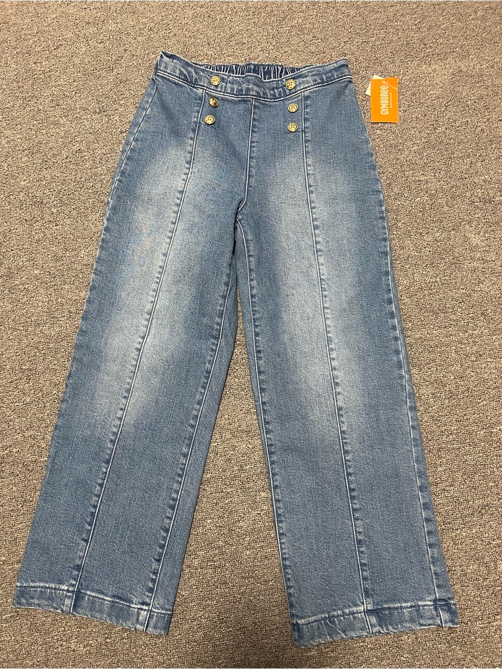 Gymboree Light Blue Wide-Leg Jeans with Gold Buttons Girl’s 12T